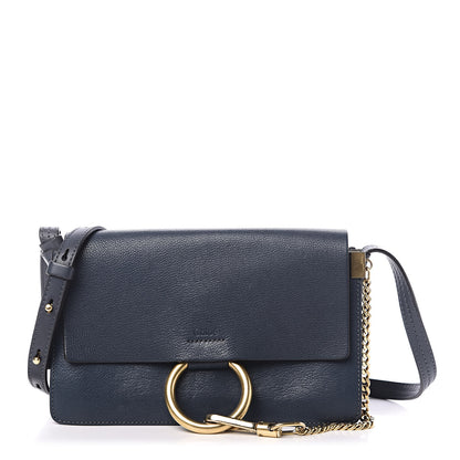 Chloe Goatskin Small Faye Shoulder Bag Denim Blue 1 of 11
