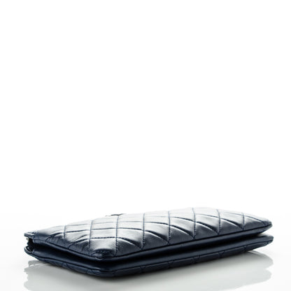 Chanel Lambskin Quilted Small Zipped Boy Clutch Navy 4 of 8