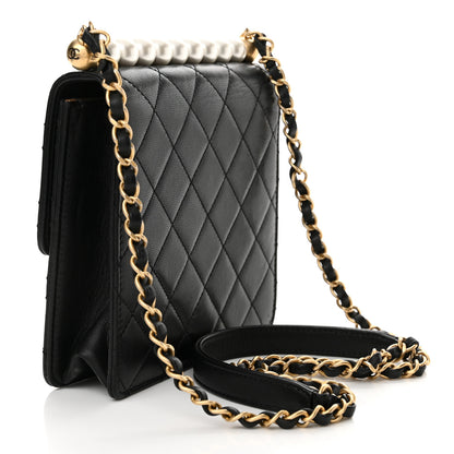 Chanel Lambskin Quilted Chic Pearls Flap Black 3 of 13