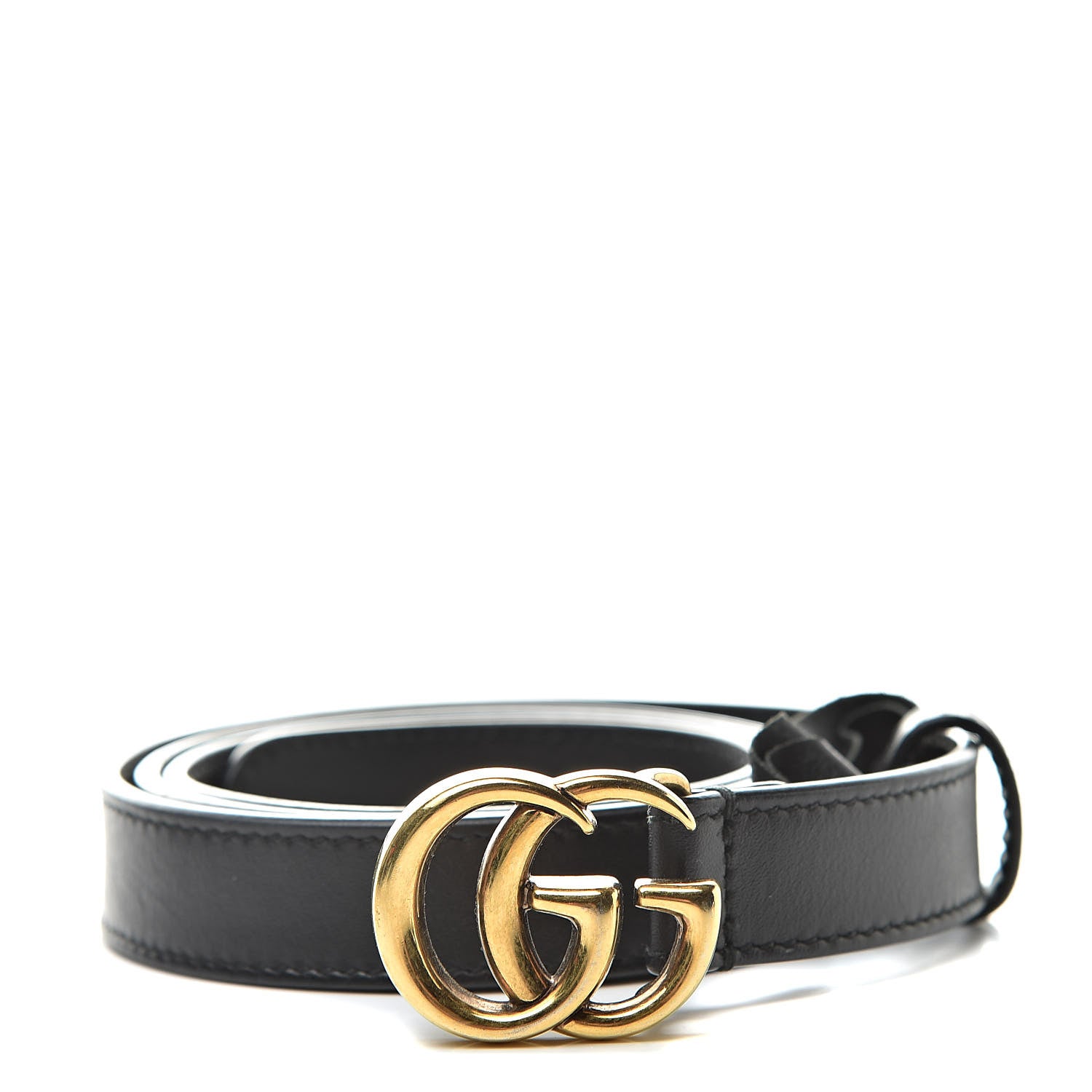 Gucci Calfskin Double G 20mm Belt 85 34 Black 1 of 8