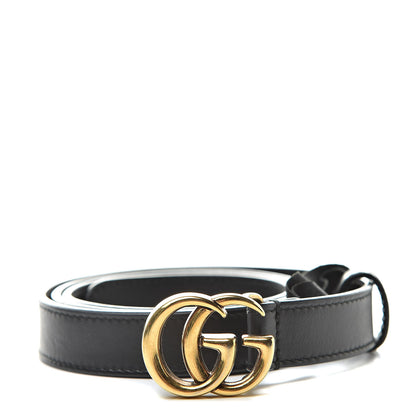 Gucci Calfskin Double G 20mm Belt 85 34 Black 1 of 8