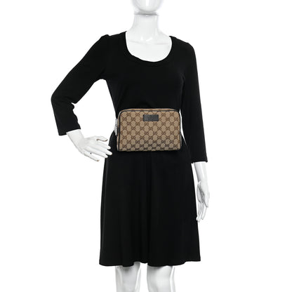 Gucci Monogram Dollar Calfskin Belt Bag Beige Ebony Testa di Moro Marrone Scuro 2 of 11