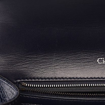 Christian Dior Crackled Deerskin Medium Diorama Flap Bag Navy 7 of 11