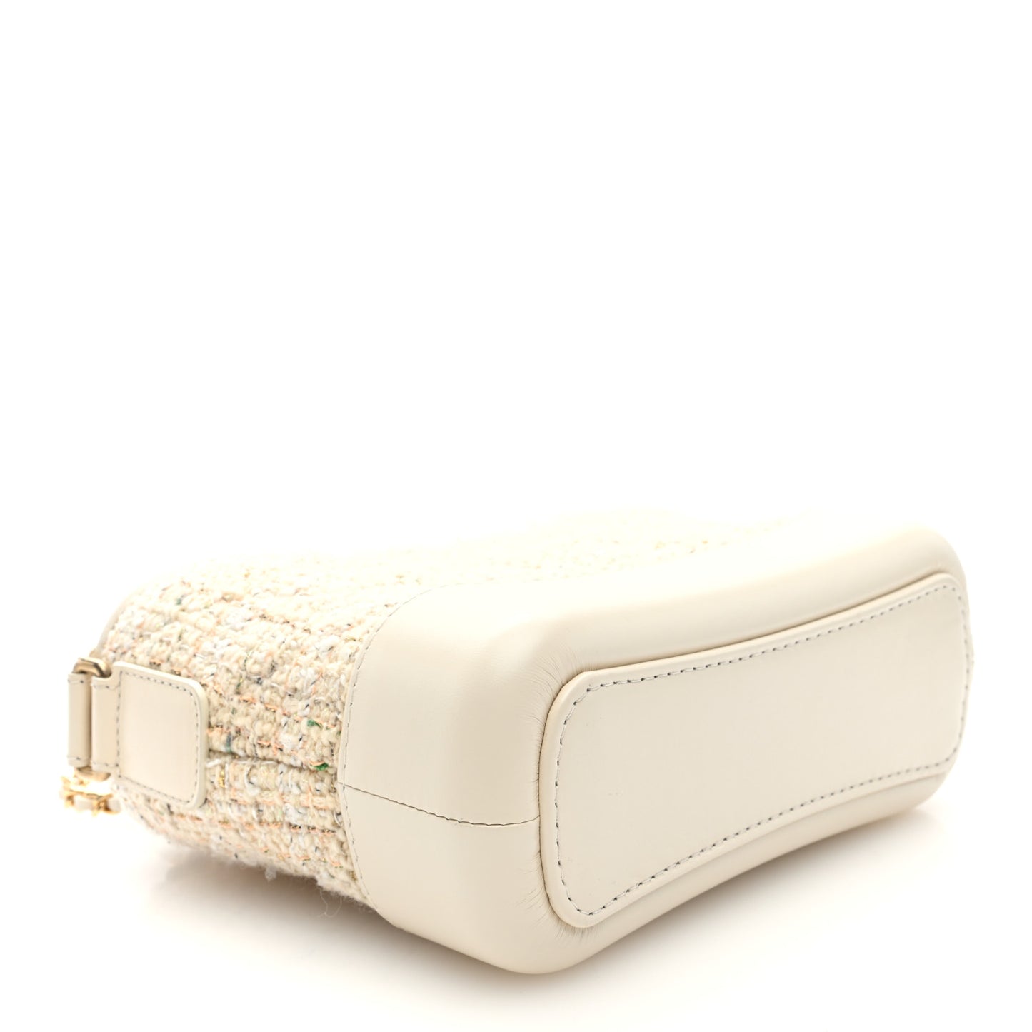 Tweed Calfskin Quilted Small Gabrielle Hobo Beige Ivory