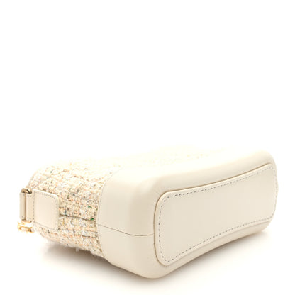 Chanel Tweed Calfskin Quilted Small Gabrielle Hobo Beige Ivory 4 of 10