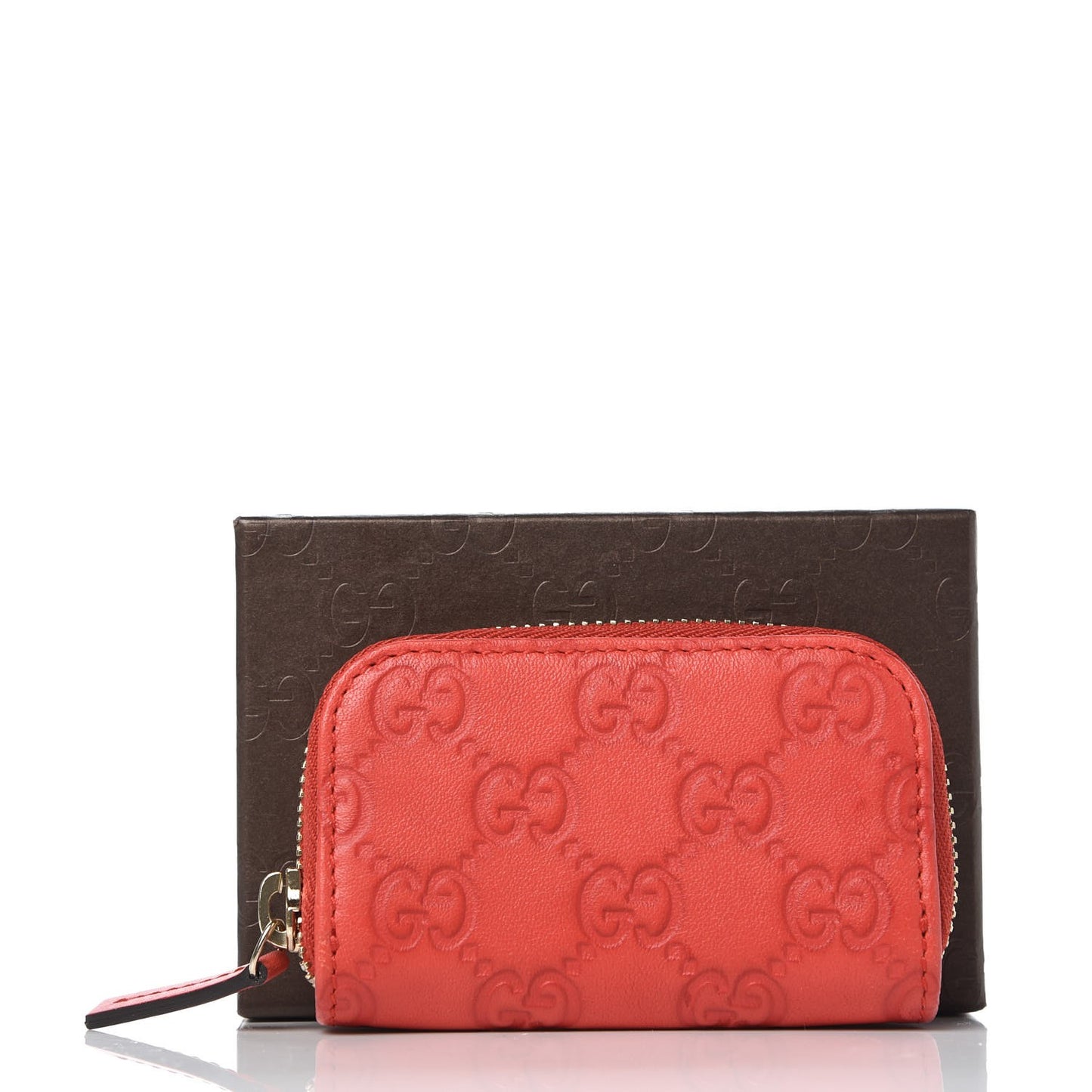 Guccissima Zip Around Coin Purse Red