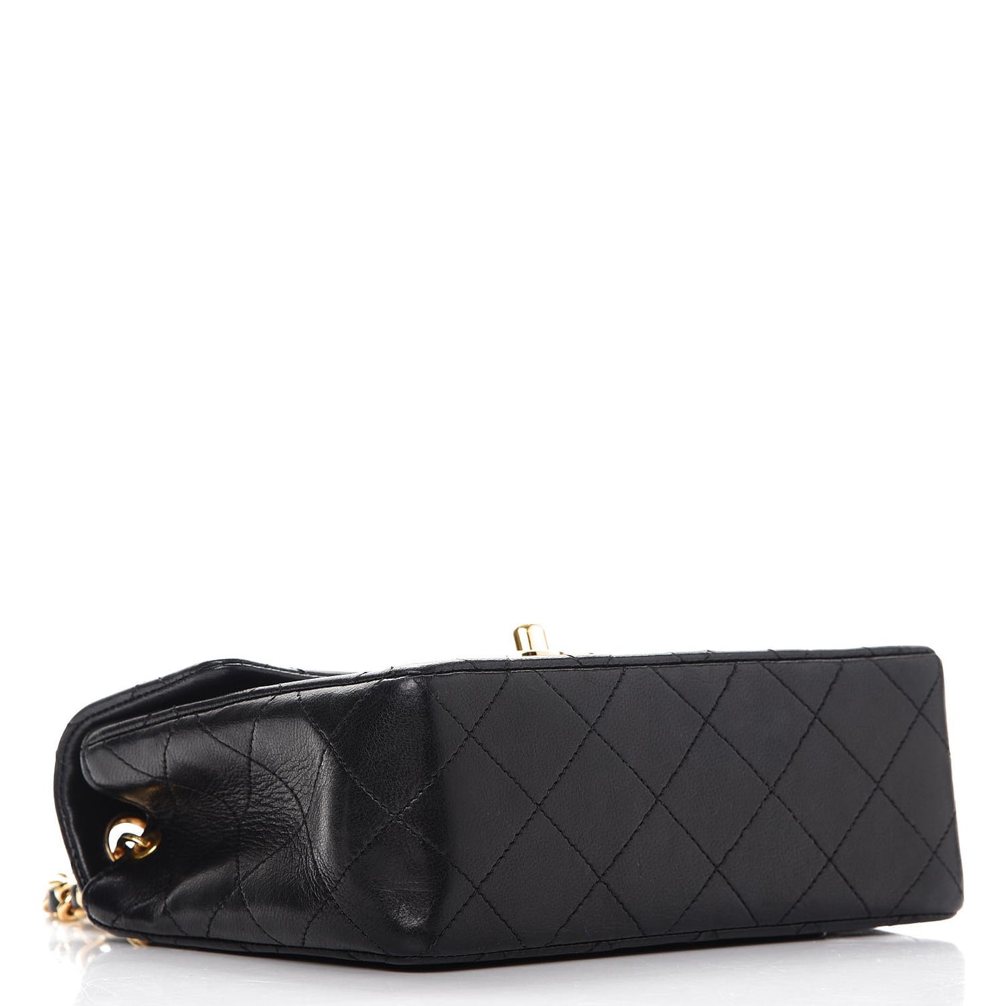 Lambskin Quilted Mini Square Flap Black