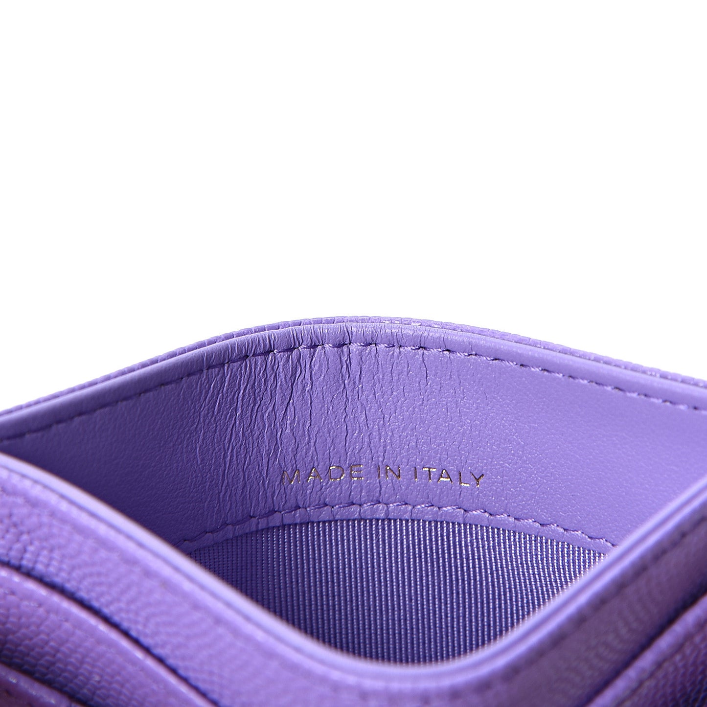 Caviar Quilted Card Holder Purple