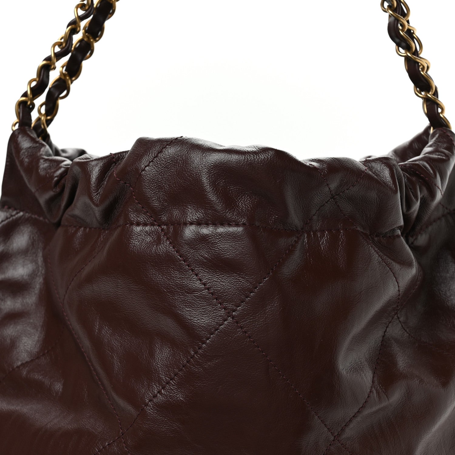 Chanel Shiny Calfskin Quilted Small Chanel 22 Dark Brown 9 of 11