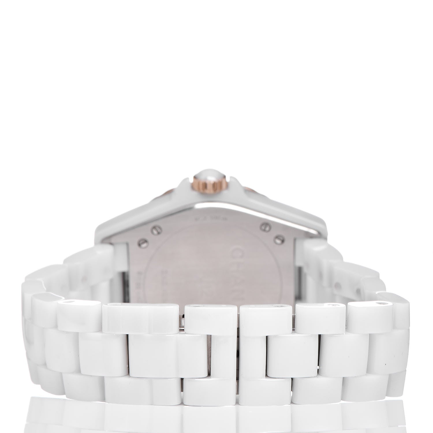 Chanel Stainless Steel 18K Beige Gold Ceramic 36.5mm J12 Automatic Watch White 4 of 6