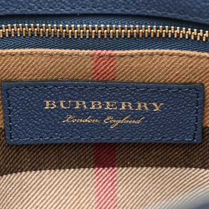 Burberry Soft Grain Calfskin Small Buckle Tote Steel Blue 6 of 14