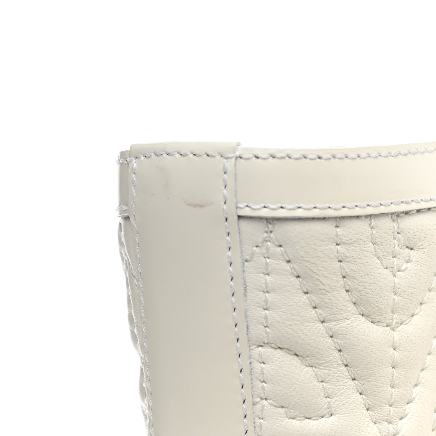 Gucci Calfskin Nappa Rhombus Quilted Trip Ankle Boots 40 Great White 10 of 12