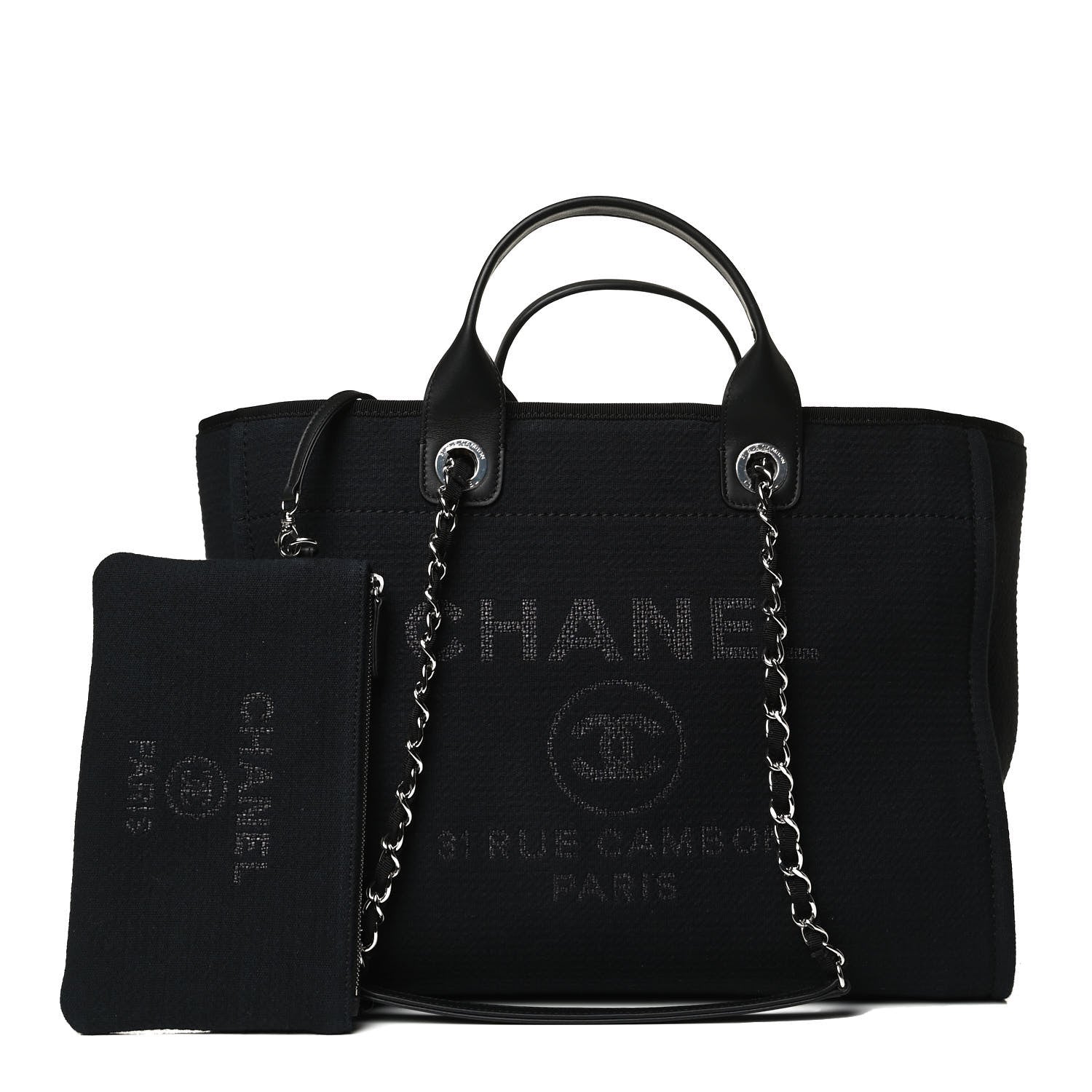 Chanel Mixed Fibers Large Deauville Tote Black 1 of 14