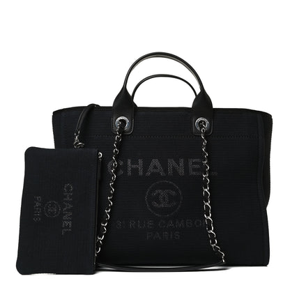Chanel Mixed Fibers Large Deauville Tote Black 1 of 14