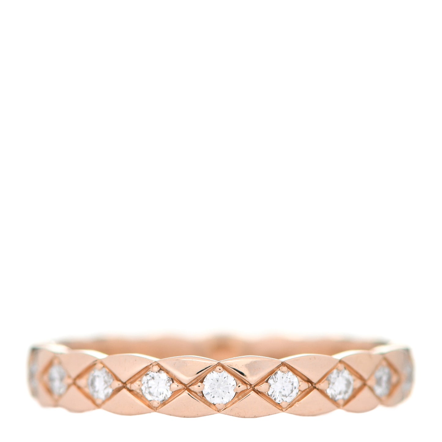 18K Beige Gold Diamond Mini Coco Crush Ring 55 7.25