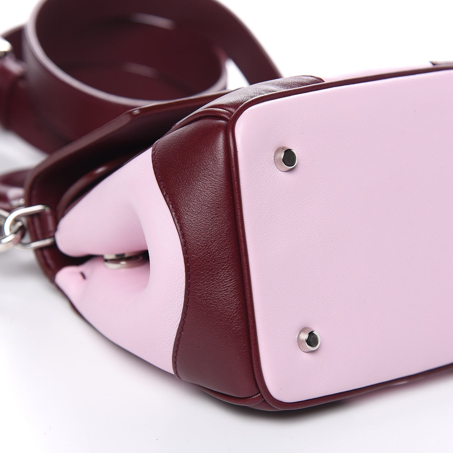 Calfskin Tri-Color Micro Be Dior Flap Pink Burgundy Red
