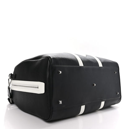 MCM Visetos Chevron Colorblock Ottomar Weekender Duffle Bag Black White 3 of 11