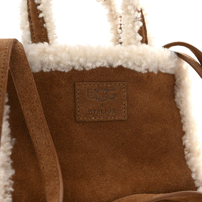 Telfar X UGG Suede Shearling Small Shopping Bag Chestnut 10 of 10