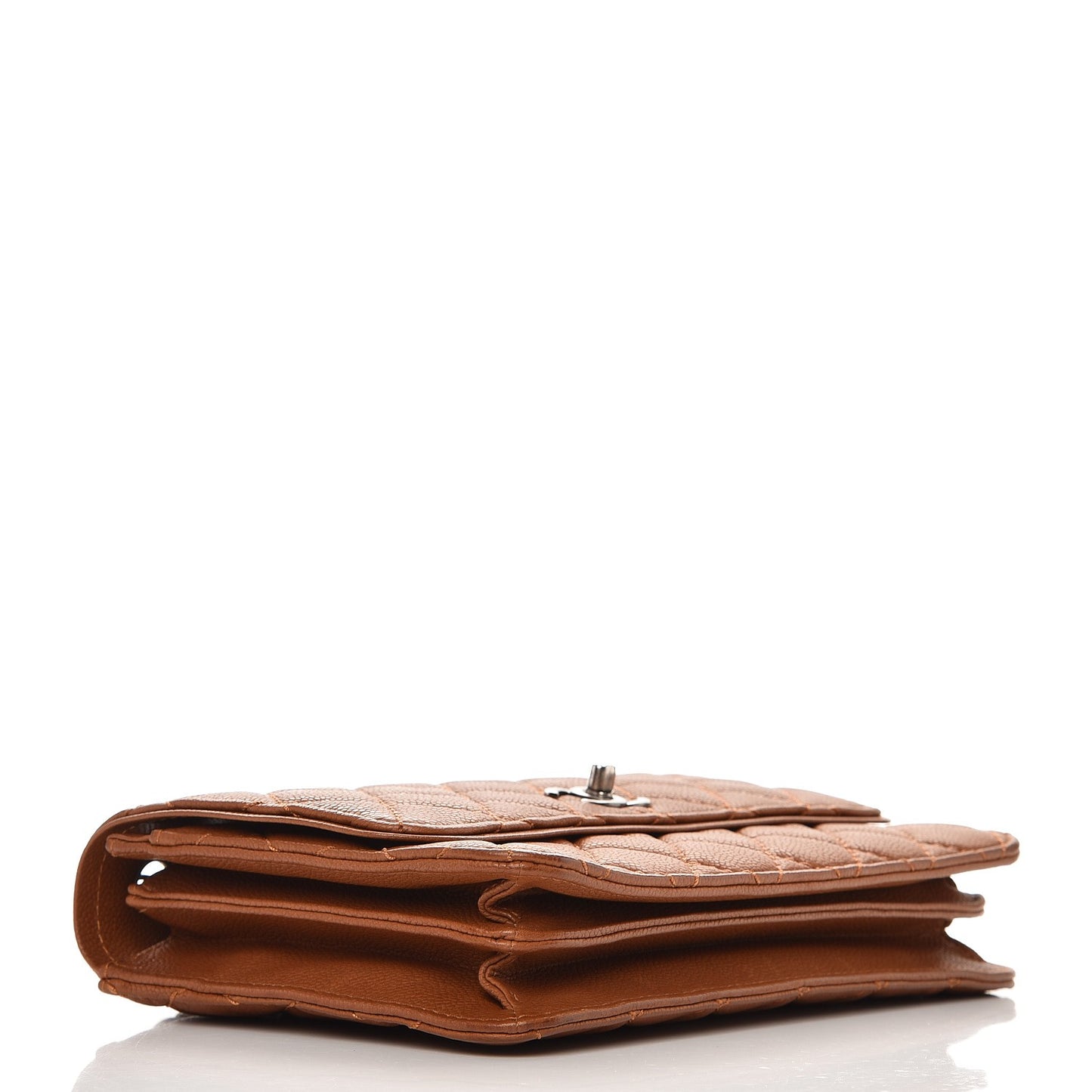 Caviar Quilted Flap With Chain Flap Light Brown