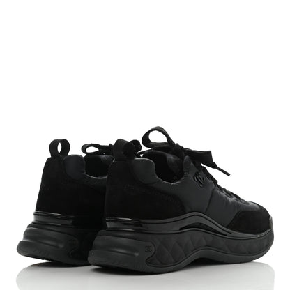 Chanel Nylon Suede Calfskin CC Sneakers 35 Black 4 of 11