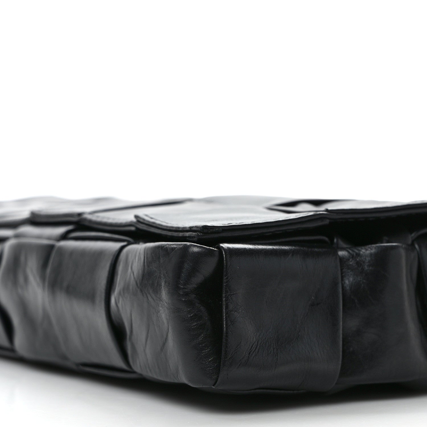 Bottega Veneta Paper Calfskin Intrecciato Stretch Cassette Black 9 of 11