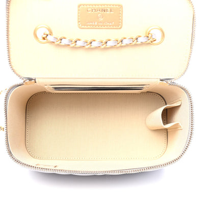 Chanel Lambskin Quilted Small Pearl Crush Vanity Case With Chain Grey 4 of 4