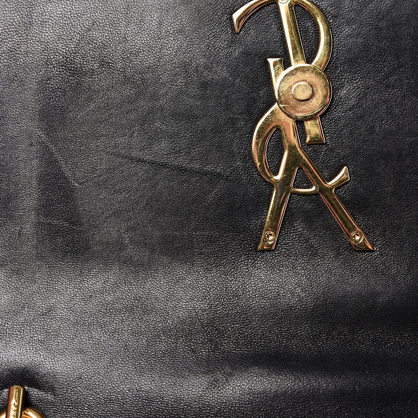 Lambskin Matelasse Monogram Vicky Chain Wallet Black