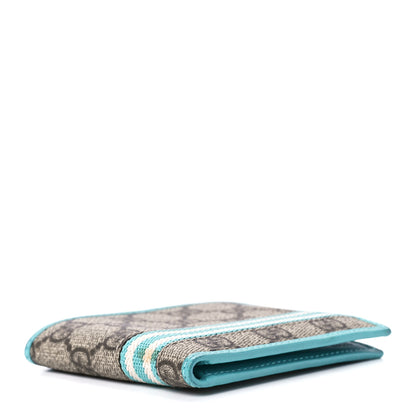 Gucci GG Plus Monogram Web Bi-Fold Wallet Blue Beige 4 of 13