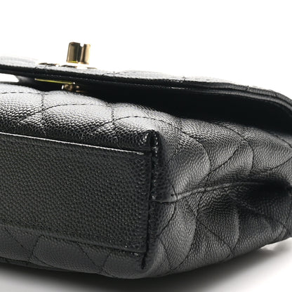 Chanel Caviar Quilted Coco Handle Clutch With Chain Black 10 of 11
