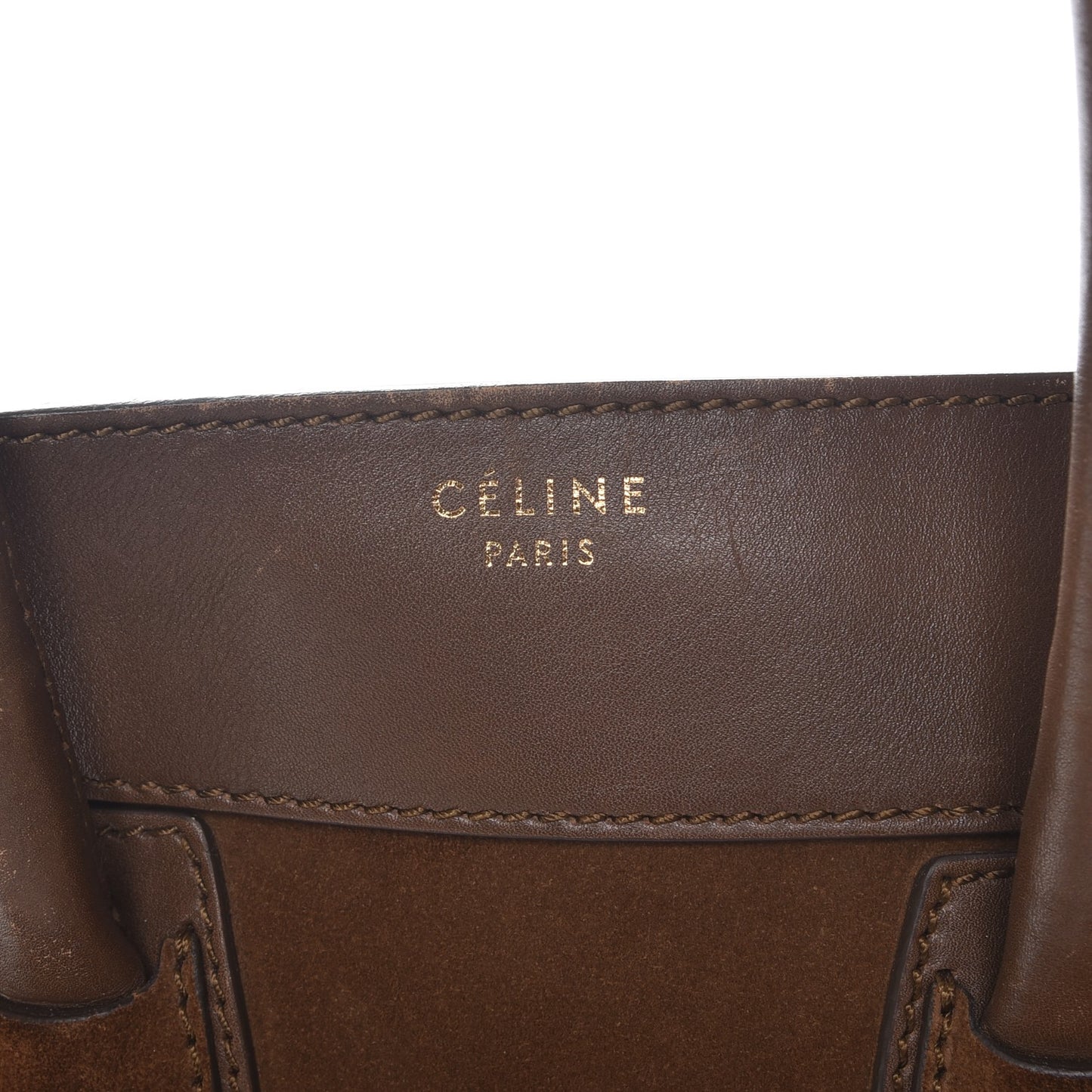 Smooth Calfskin Suede Mini Luggage Khaki