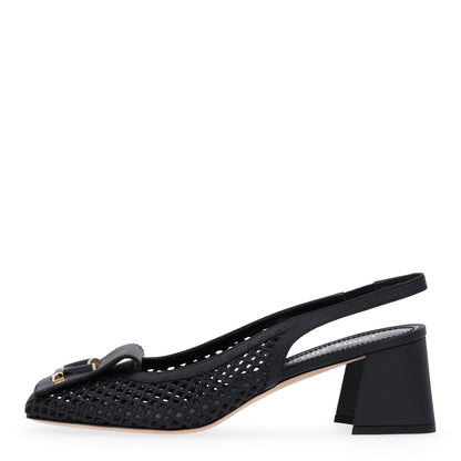 Louis Vuitton Calfskin Perforated Shake Slingback Pumps 40 Black 1 of 9