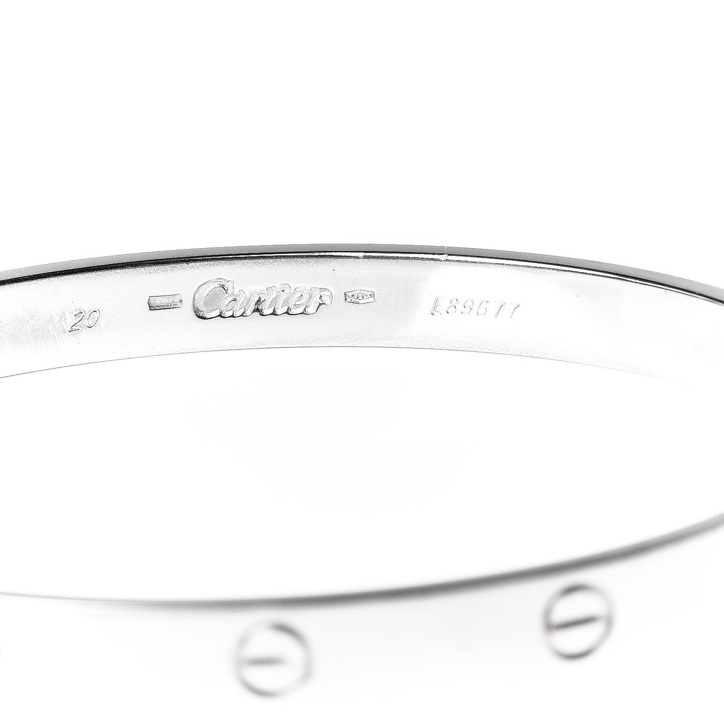18K White Gold LOVE Bracelet 20