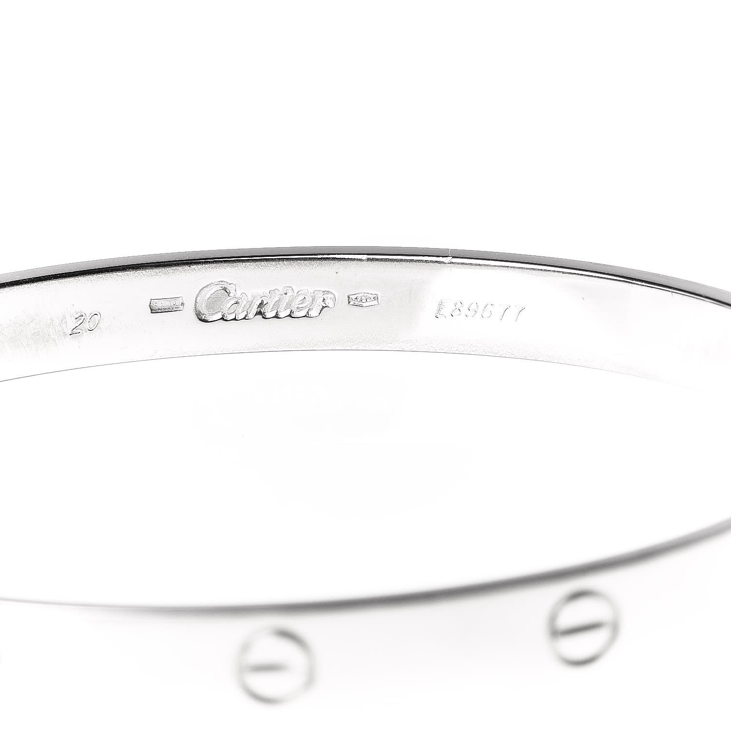 Cartier 18K White Gold LOVE Bracelet 20 9 of 9