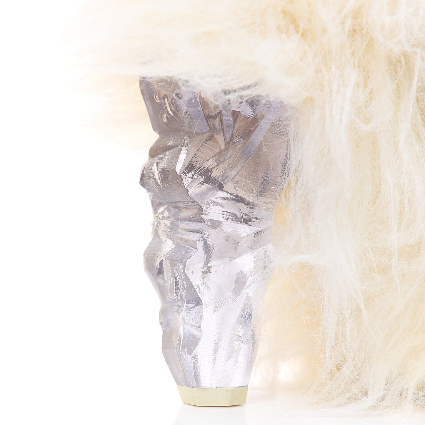 Fantasy Fur Icicle Heel Mukluks Boots 40 Ecru