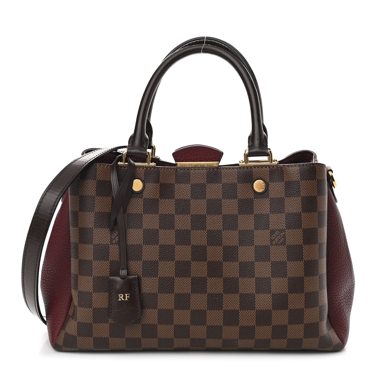 Damier Ebene Cuir Taurillon Brittany Bordeaux
