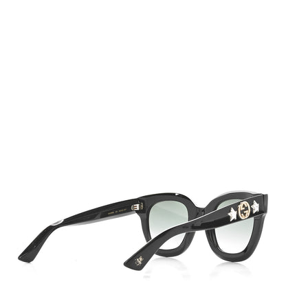 Gucci Acetate Crystal Star Round Frame Sunglasses GG0208S Black 4 of 7