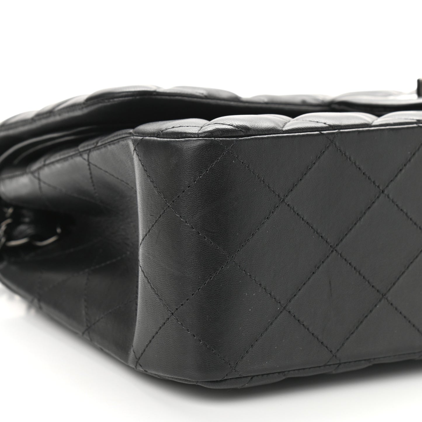 Lambskin Quilted Jumbo Double Flap So Black