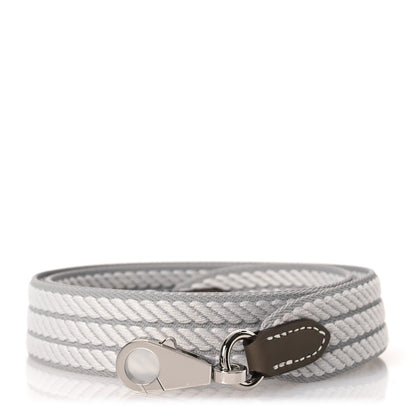 Hermes Toile Swift 25mm Sangle Cordage Shoulder Strap Bleu Glacier Gris Pale Etoupe 1 of 6