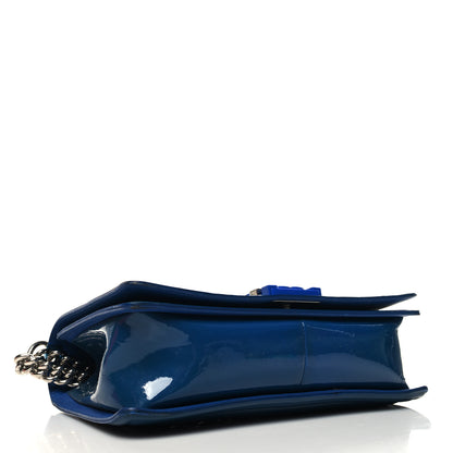 Chanel Patent Calfskin Quilted New Medium Plexiglass Boy Flap Blue 4 of 12