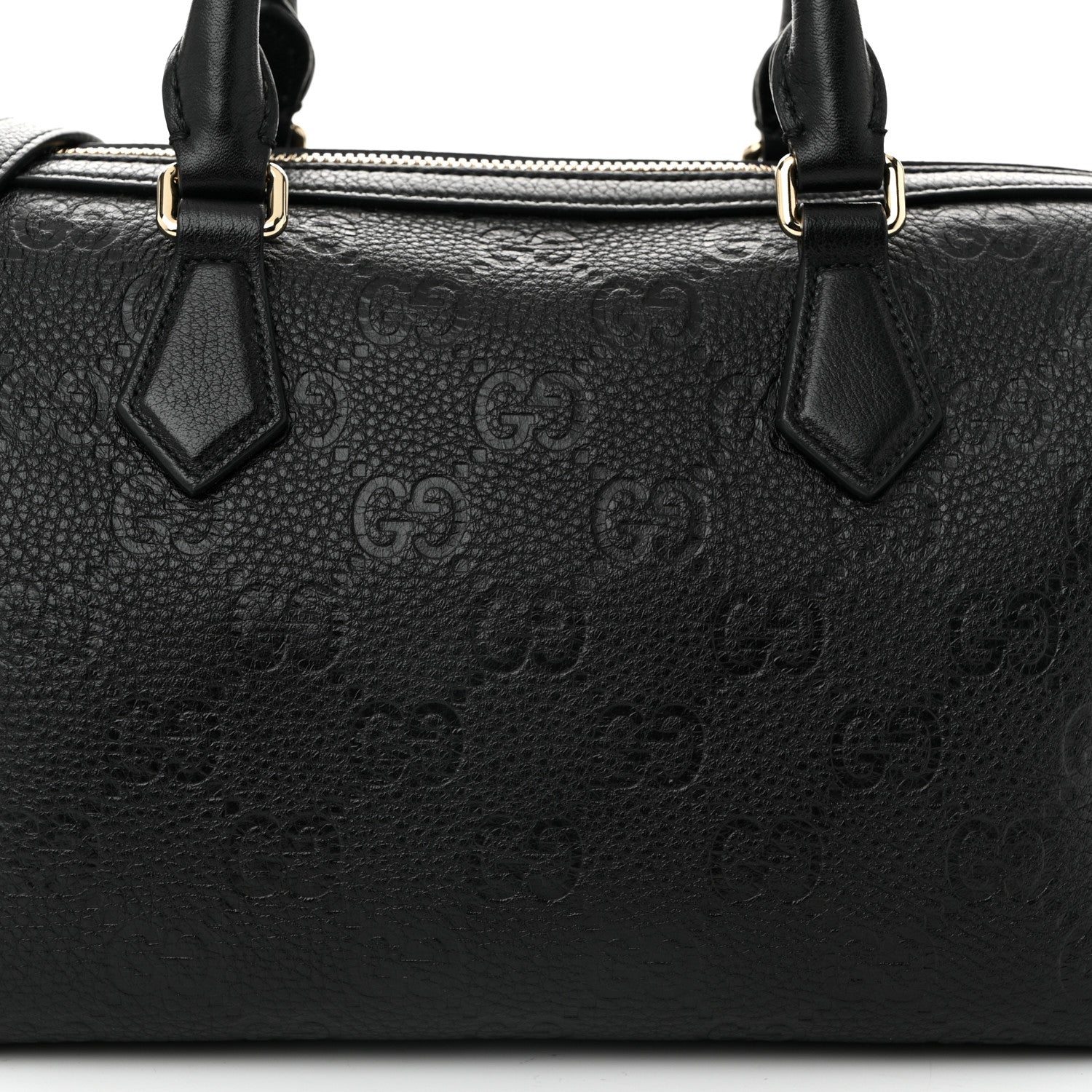 Gucci Calfskin GG Emblem Small Top Handle Bag Black 8 of 10