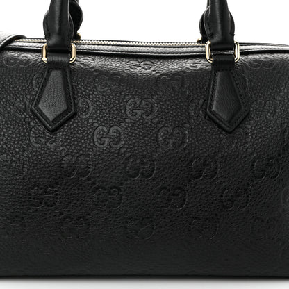 Gucci Calfskin GG Emblem Small Top Handle Bag Black 8 of 10