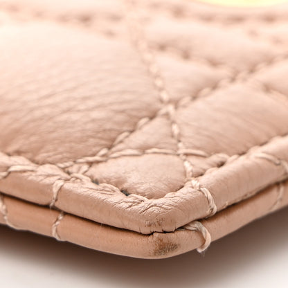 Christian Dior Supple Calfskin Cannage Caro Freesia Card Holder Rose De Vents 9 of 11