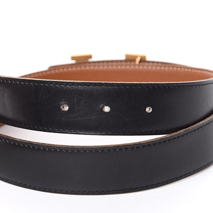 Hermes Box Togo 32mm H Belt 78 Black Gold 5 of 9
