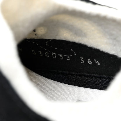 Chanel Fabric Suede Calfskin CC Sneakers 36.5 White Black 10 of 11