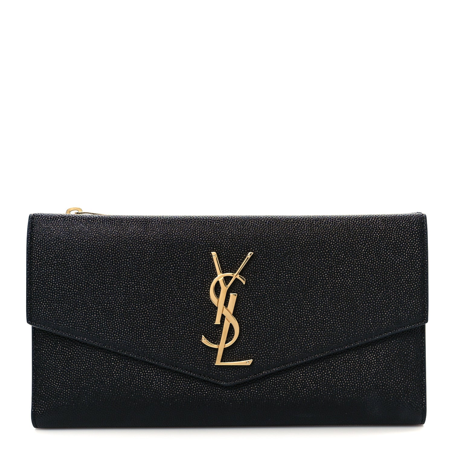 Saint Laurent Grain De Poudre Monogram Uptown Wallet Black 1 of 22