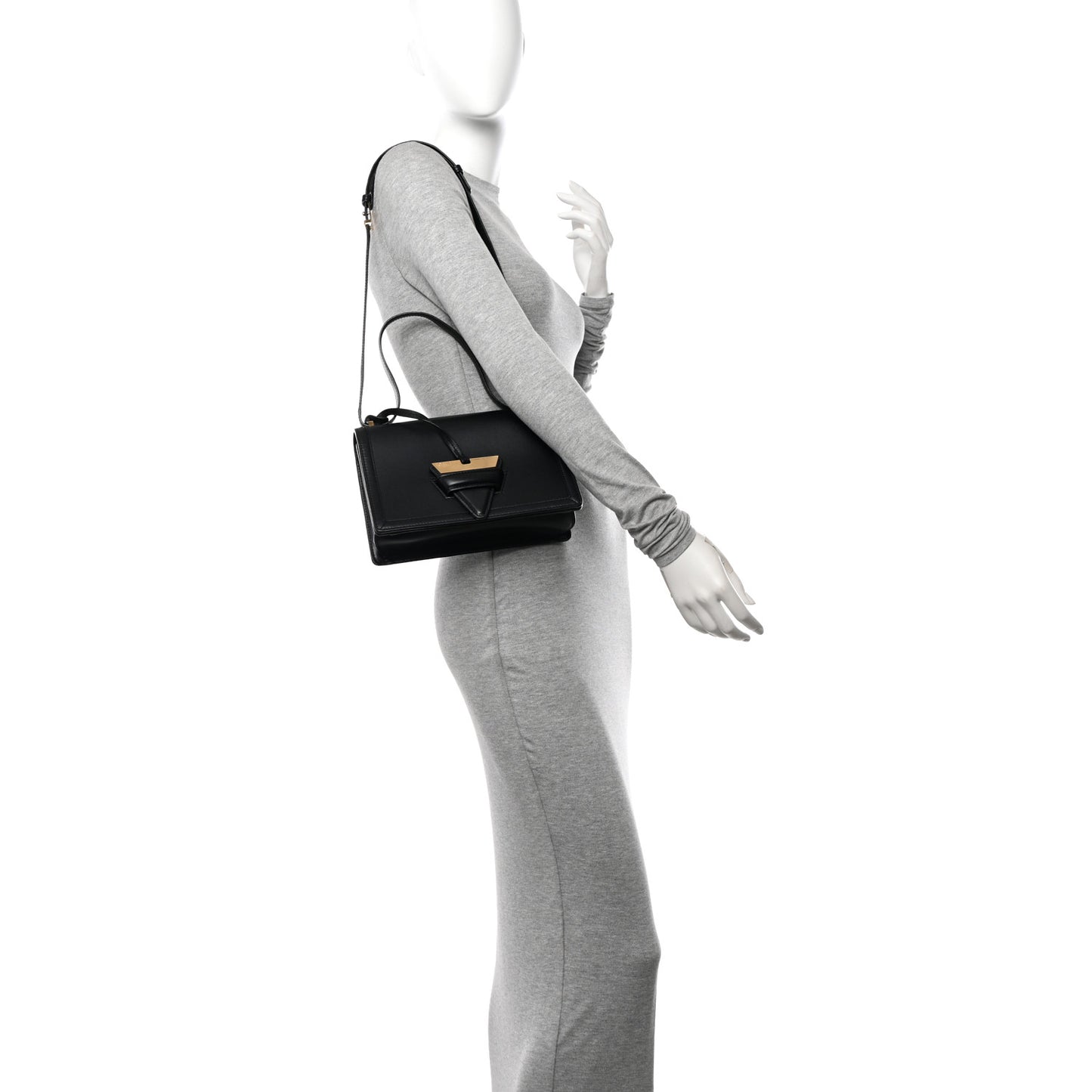 Calfskin Medium Barcelona Shoulder Bag Black