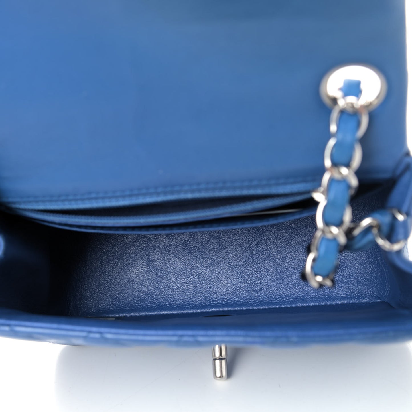 Lambskin Quilted Mini Square Flap Blue