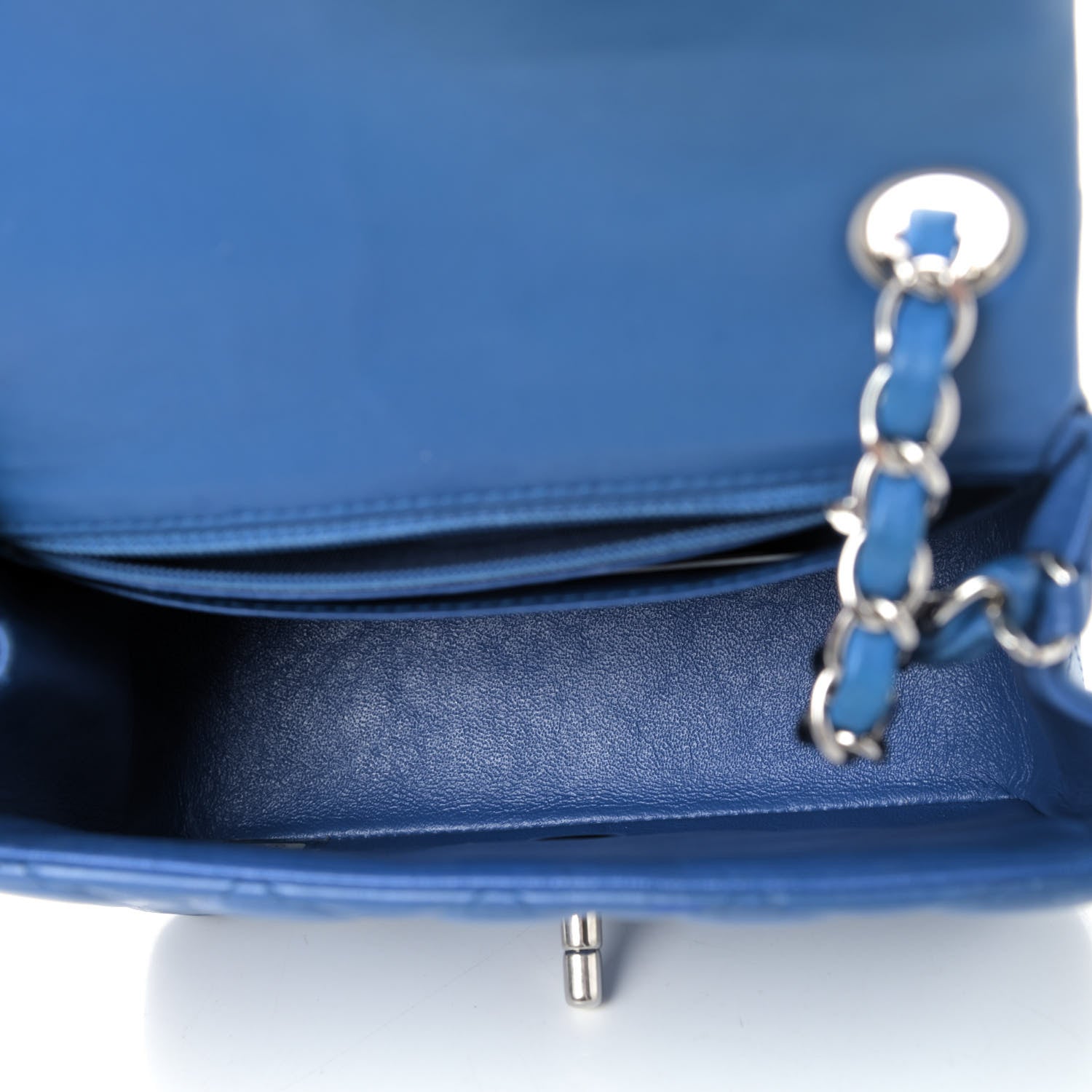 Chanel Lambskin Quilted Mini Square Flap Blue 4 of 5
