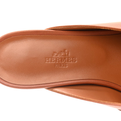 Hermes Goatskin Oz Mules 38 Marron Glaise 7 of 12