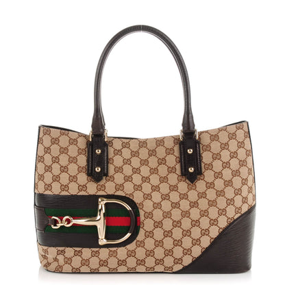 Gucci Monogram Medium Hasler Tote Dark Brown 1 of 7